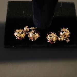 Coach hollow ball earrings